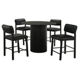 Hamlyn 5-Piece Round Wood Counter Height Dining Set Black