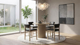 Hamlyn 5-Piece Round Wood Counter Height Dining Set – Black and Natural Oak