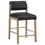 Hamlyn 5-Piece Round Wood Counter Height Dining Set – Black and Natural Oak