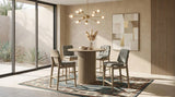 Hamlyn 5-Piece Round Wood Counter Height Dining Set – Grey and Natural Oak