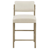 Kehoe Upholstered Counter Height Chair Cream and Natural Oak (Set of 2)