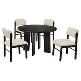 Strouse 5-Piece Dining Set – Cream and Black