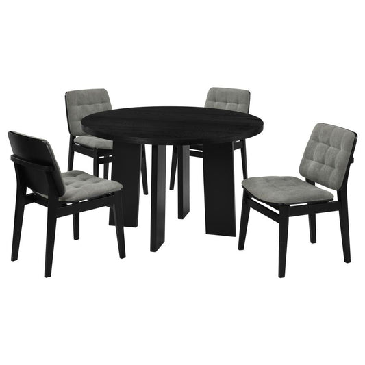 Strouse 5-Piece Dining Set – Grey and Black