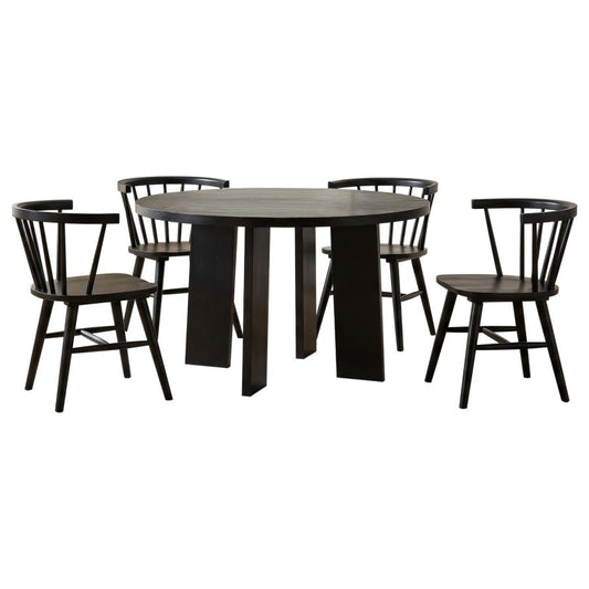 Strouse 5-Piece Dining Set – Black