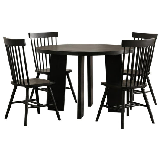 Strouse 5-Piece Dining Set – Black