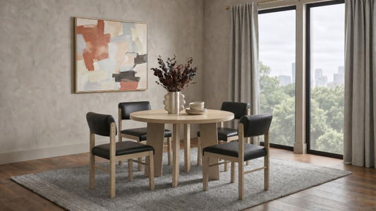Strouse 5-Piece Dining Set – Black and Natural Oak