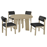 Strouse 5-Piece Dining Set – Black and Natural Oak