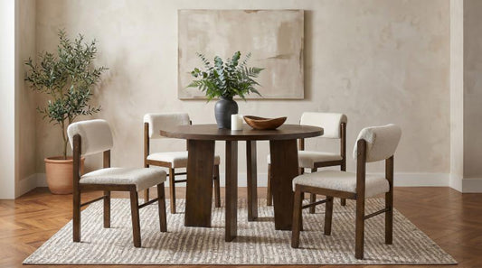Strouse 5-Piece Dining Set Cream and Walnut