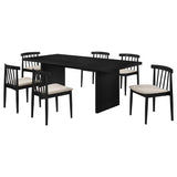 Decker 7-Piece 82-Inch Rectangular Dining Set – Wheat and Black