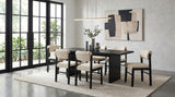 Decker 7-Piece 82-Inch Rectangular Dining Set Cream and Black