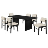 Decker 7-Piece 82-Inch Rectangular Dining Set Cream and Black