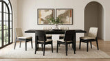 Decker 7-Piece 82-Inch Rectangular Dining Set Cream and Black
