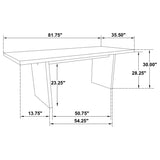 Decker 7-Piece 82-Inch Rectangular Dining Set – Cream and Natural Oak