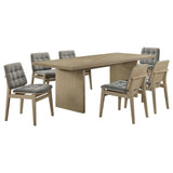 Decker 7-Piece 82-Inch Rectangular Dining Set – Grey and Natural Oak