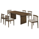 Decker 7-Piece 82-Inch Rectangular Dining Set – Wheat and Walnut