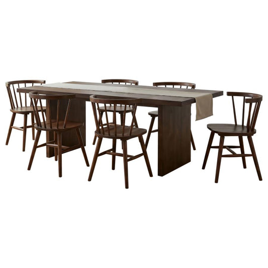 Decker 7-Piece 82-Inch Rectangular Dining Set Walnut