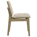 Redbridge Upholstered Side Chair Cream and Natural Oak (Set of 2)