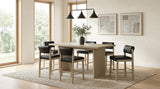 Decker 7-Piece 70-Inch Rectangular Counter Height Dining Set Black and Natural Oak