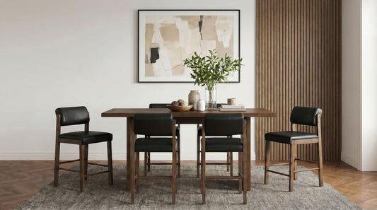 Decker 7-Piece 70-Inch Counter Height Dining Set Black and Walnut