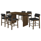 Decker 7-Piece 70-Inch Counter Height Dining Set Black and Walnut