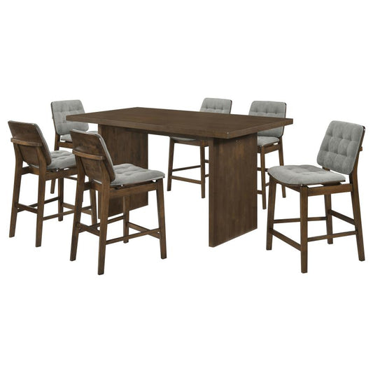 Decker 7-Piece 70-Inch Counter Height Dining Set Grey and Walnut