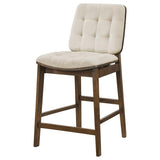 Redbridge Upholstered Counter Chair Cream and Walnut (Set of 2)