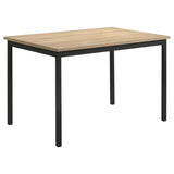 Garza 5-Piece Rectangular Dining Table Set Greige Oak