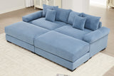 DESEO 92" Loveseat with 2 Ottomans