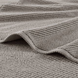 6pcs 100% Cotton Quick-Dry Ribbed Towel Set, Grey
