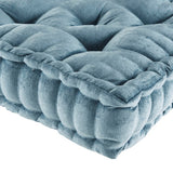 Square Large Pillow Seating Floor Cushion, Aqua Blue