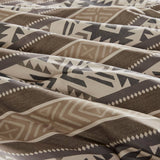 Wholesale 5 Piece Geometric Stripe Herringbone Comforter Set, Brown