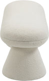 Drum Stylish Faux Shearling Teddy Fabric Bench – Contemporary Comfort for Any Room Décor Upgrade