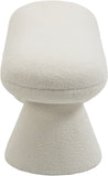 Drum Stylish Faux Shearling Teddy Fabric Bench – Contemporary Comfort for Any Room Décor Upgrade