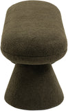 Drum Stylish Faux Shearling Teddy Fabric Bench – Contemporary Comfort for Any Room Décor Upgrade