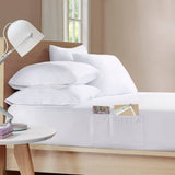 Sheet Set with Side Storage Pockets, White