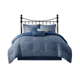 Seersucker Comforter Set, Navy Blue