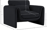 Sloan Velvet Accent Chair - Elegant Contemporary Design with Soft Cushions for Ultimate Comfort