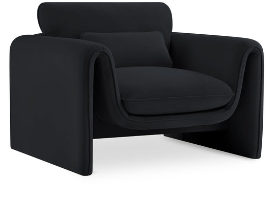 Sloan Velvet Accent Chair - Elegant Contemporary Design with Soft Cushions for Ultimate Comfort