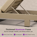 PURPLE LEAF Outdoor Daybed for Patio,  Poolside Chaise Lounge Bed with Cushion, Olefin Blend Fabric, Aluminum Frame Sunbed with Side Table for Deck and Backyard