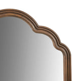 Scalloped Wood Framed Wall Mirror, Brown