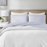 200TC Cotton Percale Sheet Set, Blue Stripe