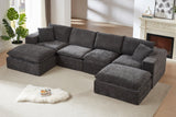 ZORVA 137" 4-Seater Sofa with 2 Ottomans