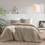 Soft Washed Pinch Pleat Comforter, Khaki