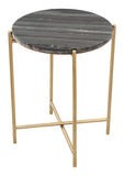 David Side Table Gray & Gold