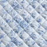 Vintage Inspired Floral Microfiber Quilt Set, Blue