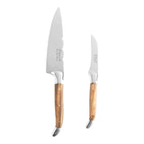 2-Piece Laguiole Vegetable Knife Set with Olive Wood Handles