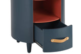 GALEN Modern Round Nightstand with Storage Drawer
