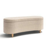 48"W Boucle Flip Top Storage Bench, Cream