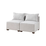 Modular Modern Comfy Sectional Sofa Couch, Silver Grey