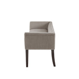Flared Low Arm Low Back Accent Bench, Grey